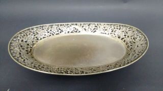 A Chinese Export Silver Tray With Cherry Blossom Decoration " C.  J.  Co " Circa 1920s