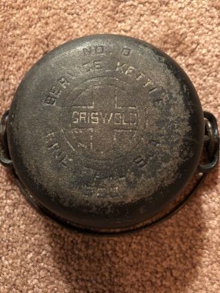 vintage Mini Griswold cast iron Service Kettle Rare No.  0 Erie PA 5