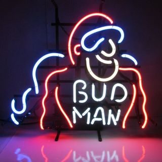 BUD MAN BUDWEISER BEER CLASSIC VINTAGE NEON LIT BAR SIGN GOTTA HAVE SPECTACULAR 2