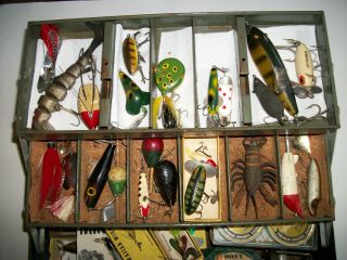 Vintage Grip Loc Tackle Box With Musky,  Pike Bass Lures