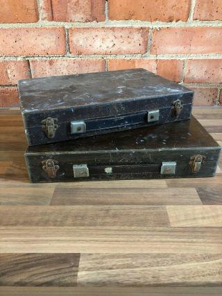 Two Vintage Artists Paint Boxes Traveling Wooden Cases