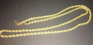 Vintage 375 9ct Yellow Gold Rope & Box Chain Necklace 18 " 2.  G