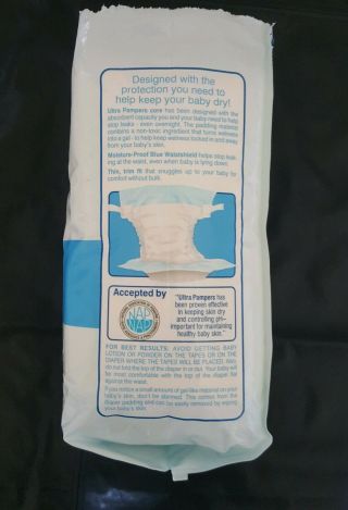 Vintage Ultra Pampers For Boys Medium 12 - 24 pounds 1989 Disposable Diapers 4