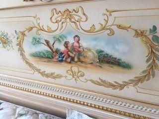 Rare Romeo,  Juiiet Italian King Bed &2 Nightstands French Provi Rococo Baroque