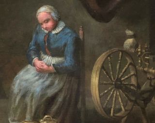 The Spinster 17th Century Dutch Old Master Oil Painting Pieter Codde (1599 - 1678) 3