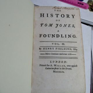 TOM JONES by HENRY FIELDING/1749/RARE TRUE 1st Edition 1st ISSUE/FINE LEATHER BN 12