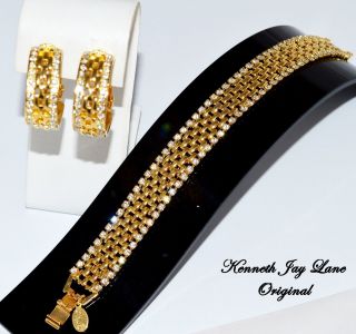 Vintage Jewellery Gold Earrings Bracelet Quality By Kenneth Jay Lane