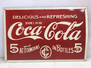 Vintage Coca Cola Porcelain Enamel Sign
