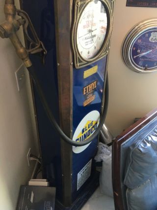 Antique Early 1900 ' s BOWSER Clock Face Gas Pump 2