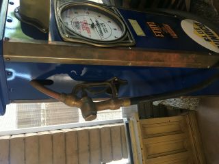 Antique Early 1900 ' s BOWSER Clock Face Gas Pump 3