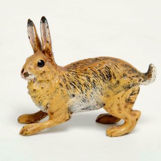 Vintage Austrian Miniature Bronze Cold Painted Rabbit 3 "
