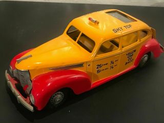 Era Restoration Kingsbury Pressed Steel Desoto Sky Top Yellow Taxi Cab Toy