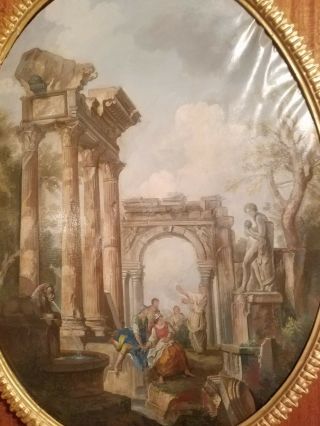 Large Old Master Style Antique Painting Scene