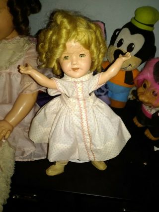 Rare 11 Inch Ideal Shirley Temple Composition Doll,  Clear Eyes