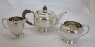 Antique George Vi Sterling Silver Art Deco Tea Set,  1940 - 1,  816 Grams