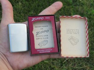 MIB Vintage 1950 - 57 ZIPPO Lighter GENESEE COUNTY BANK FLINT Michigan w/BOX 2