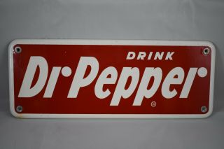 Vintage Dr Pepper Soda Porcelain Advertising Sign Soda Machine Small