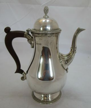 Good Georgian Style Sterling Silver Coffee Pot,  648 Grams,  1968