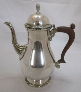 Good Georgian Style sterling silver coffee pot,  648 grams,  1968 2