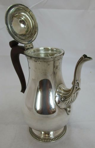 Good Georgian Style sterling silver coffee pot,  648 grams,  1968 4