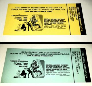 Vintage 20th Century Fox Movie Promo 10 1967 A Guide For The Married Man Ticket