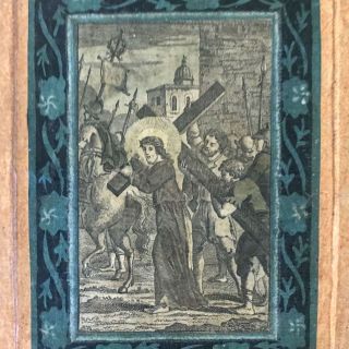 Antique Italian Stations of the Cross Set,  14 Hand Colored Engravings,  1700s 6