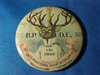 Vintage Elks Lodge 141 Troy Ny Advertising Pocket Mirror