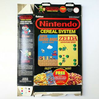 Ralston Nintendo Cereal System Mario/zelda Vintage 1988 Cereal Box Rare