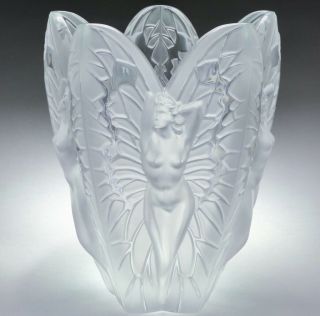 Rare Lalique Crystal Extra Lg Chrysalide 11.  5” Vase Ltd Ed Perfection 3