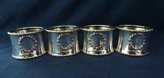 Set Of 4 Sterling Silver Napkin Holders By Gorham Manufacturing Co
