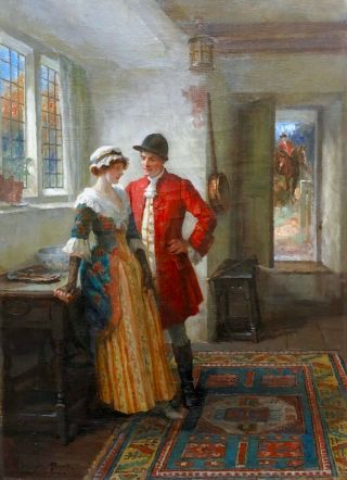 The Huntsman ' s Return Antique Oil Painting by George Sheridan Knowles (1863–1931 2