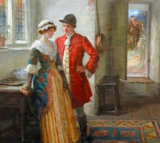 The Huntsman ' s Return Antique Oil Painting by George Sheridan Knowles (1863–1931 3