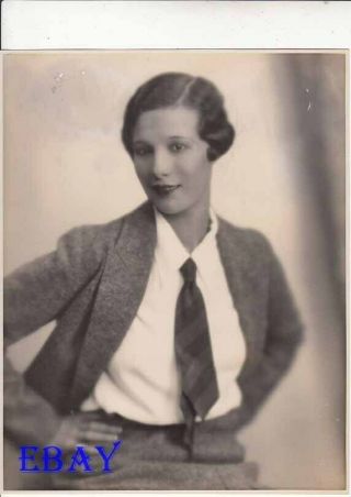Tilly Losch Sexy In Suit And Off To Her Day Job Vintage Photo