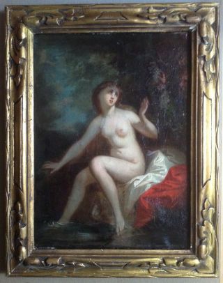 Antique Oil Painting 18th Century Susanna And The Elders Giuseppe Cesari