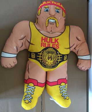 Vintage Hulk Hogan Wwf Wrestling Buddy Buddies By Tonka 1990 Plush Toy Pillow
