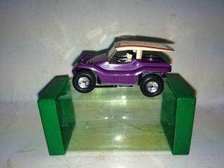 Vintage 60s Aurora Ho Purple Dune Buggy,  Red,  White Top T - Jet Thunderjet Slot Car