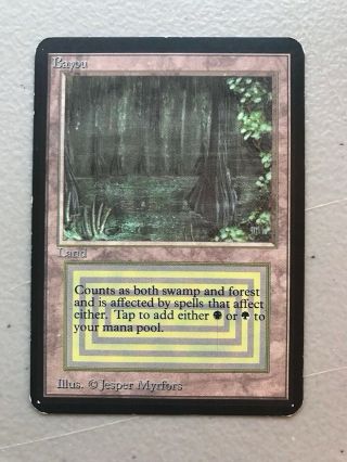 1993 Magic The Gathering Mtg Alpha Dual Land Bayou