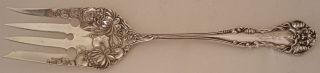 Rare Art Nouveau Cleone Pattern Water Lillies Sterling Serving Fork C.  1905
