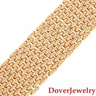 Italian Milor 14K Yellow Gold Woven Link Bracelet 44.  1 Grams NR 3