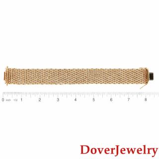 Italian Milor 14K Yellow Gold Woven Link Bracelet 44.  1 Grams NR 5
