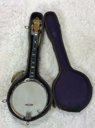 Bacon And Day “b&d” Silver Bell 4 - String Vintage Jazz Banjo