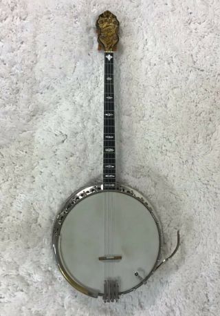 Bacon And Day “B&D” Silver Bell 4 - string Vintage Jazz Banjo 3