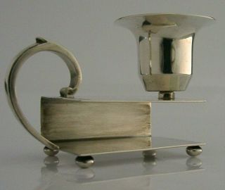 Rare Asprey Sterling Silver Matchbox Holder And Combination Chamber Stick 1964