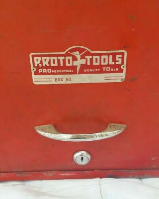 Vintage PROTO Tools Flying Lady 6 drawer Tool Box Tool Chest no.  9997 USA 12