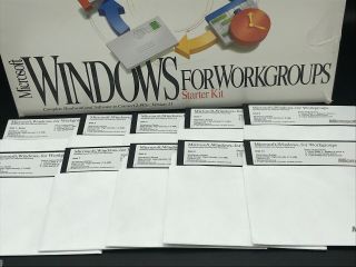 Vintage Microsoft Windows for Workgroups 3.  1 Starter Kit - 3.  5” & 5.  25” Disks PC 4