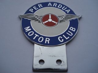 C1950s Vintage Per Ardua Motor Club (r.  A.  F. ) Enamel Car Badge