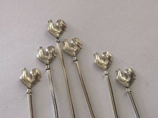 Art Deco Silver Cocktail Sticks - Birmingham - 1929 - 1930