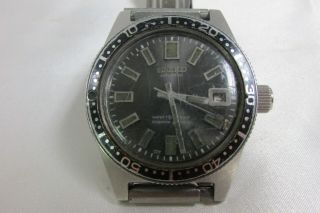 Seiko Big Crown 6217 - 8001 Rare Dolphin Caseback 17j Automatic Diver Watch As - Is