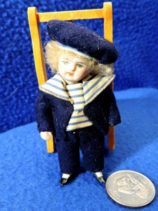 Small Miniture Boy Doll House Boy 1:24 - Antique German -
