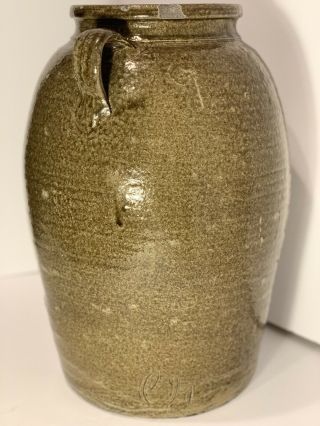 Lanier County Pottery Shimuel Timmerman 1824 - 1889 Georgia Stoneware Jar 5 Script 12